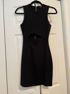 Express Black Mini Dress with Cutout Detail
